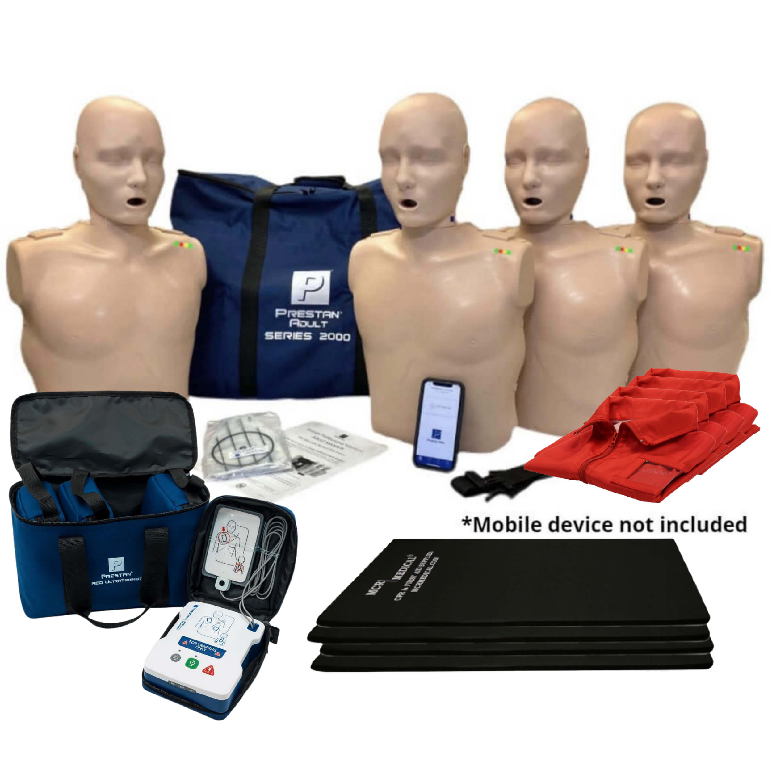 w/o CPR monitor Prestan Products Prestan Adult Medium Skin CPR-AED Training Manikins 4-Pack 