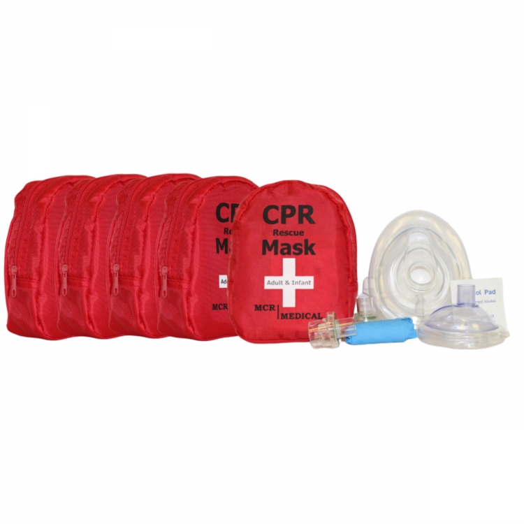 CPR Pocket Resuscitator Mask, Adult/Child & Infant & 2 Valves, MCR Medical