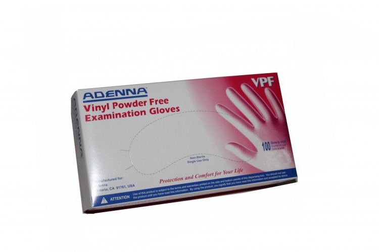 Box of 100 Vinyl Exam Gloves (Latex Free)