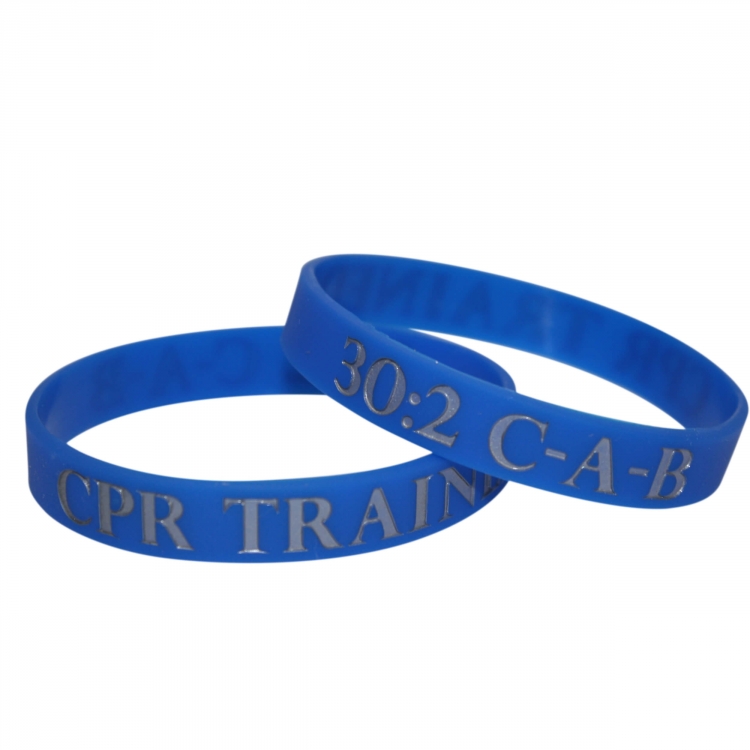 Silicone Wristbands (CPR TRAINED / C-A-B 30:2 & CPR SAVES LIVES))